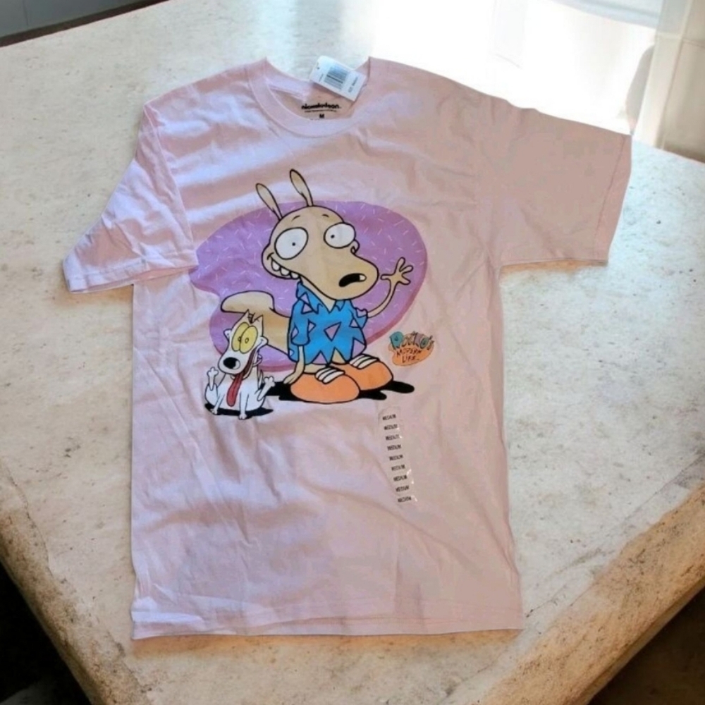 2020 Nickelodeon Rocko's Modern Life 90s Vintage Reprint Pink T-Shirt Tee Size M